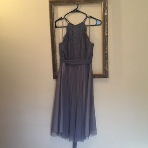 BHLDN dusty blue bridesmaid dress